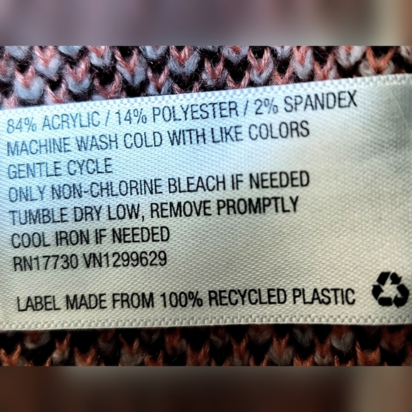 Knox Rose Womens Floral Patterned Cream Brown And Peach Sweater Size M - Picture 2 of 4